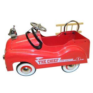Red Metal Pedal Car "The Chief" Fire Truck Dept. Toy Christmas Decor Flower Pot